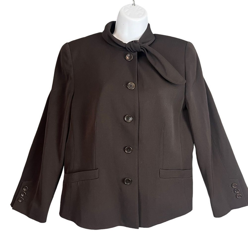 Armani Collezioni Women’s Virgin Wool Jacket Blazer Size 12 EUC Brown